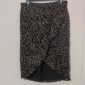 Rachel Zoe Animal Print Ruffle Wrap High Low Skirt. Size M